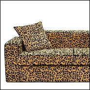 Canapé avec structure en bois et tissu velours léopard 162-Leopard 2 Seater