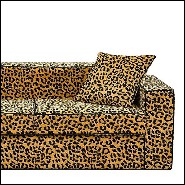 Sofa with wooden structure with velvet leopard fabric 162-Leopard 2 Seater