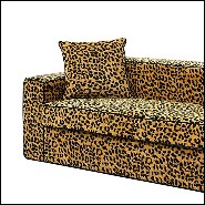Canapé avec structure en bois et tissu velours léopard 162-Leopard 2 Seater