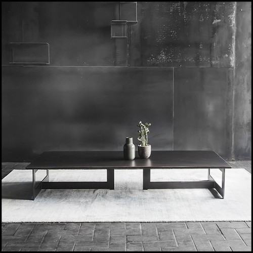 Table basse en acier foncé brut finition dark 147-Steel Framed