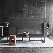 Table basse en acier foncé brut finition dark 147-Steel Framed