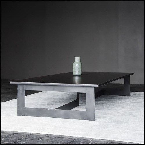 Coffee Table in raw dark steel in dark finish 147-Steel Framed