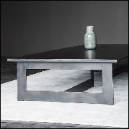 Table basse en acier foncé brut finition dark 147-Steel Framed