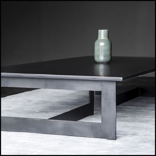 Coffee Table in raw dark steel in dark finish 147-Steel Framed