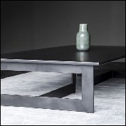 Table basse en acier foncé brut finition dark 147-Steel Framed