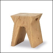 Tabouret fait dans un bloc de cèdre massif naturel 154-Temple