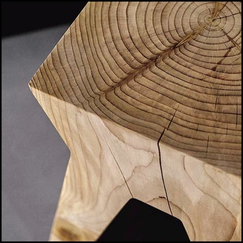 Tabouret fait dans un bloc de cèdre massif naturel 154-Temple