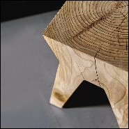 Tabouret fait dans un bloc de cèdre massif naturel 154-Temple