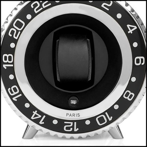 Watch Winder in aluminium in nickel finish 185-Black Notched