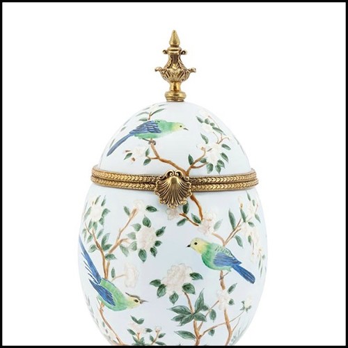 Box in Porcelain with lid 162-Birdy