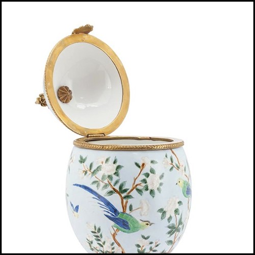 Box in Porcelain with lid 162-Birdy