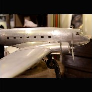 Avion 113 - Dakota DC3 - Aluminium airplane model with leaf design 113-Dakota DC3 - Pacific Compagnie.