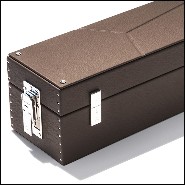 Box with brown cowhide leather and in polished nickel-plated brass 186-Luxury Triple Watch Brown or Blue or Redwine