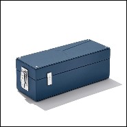 Box with brown cowhide leather and in polished nickel-plated brass 186-Luxury Triple Watch Brown or Blue or Redwine