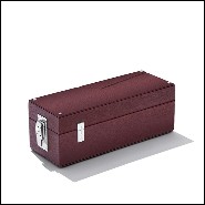 Box with brown cowhide leather and in polished nickel-plated brass 186-Luxury Triple Watch Brown or Blue or Redwine