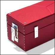 Box with turquoise leather in polished nickel-plated brass 186-Luxury Triple Watch Turquoise or Red