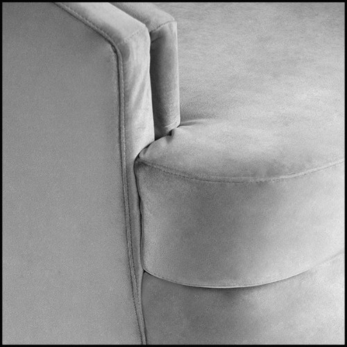 Fauteuil en bois massif avec tissu velours coloris gris 157-Murray