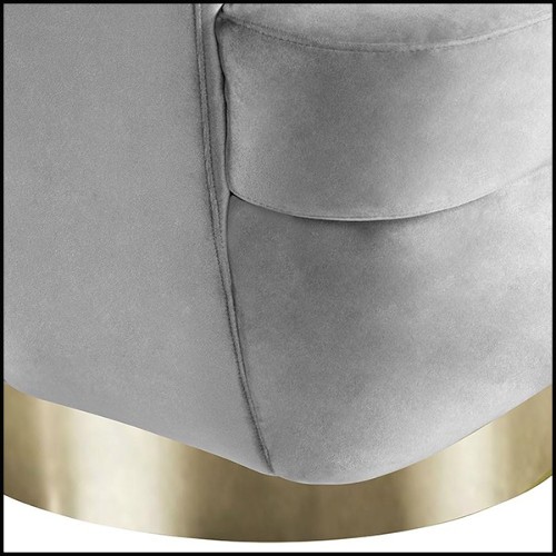 Armchair in solid wood with grey velvet fabric 157-Murray