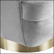 Armchair in solid wood with grey velvet fabric 157-Murray