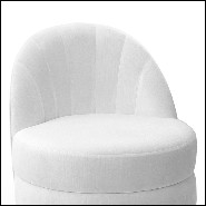 Fauteuil en bois massif avec tissu velours coloris blanc 157-Stanford Swivel