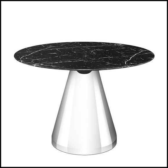 Table ronde avec plateau rond en marbre noir 162-Warhead