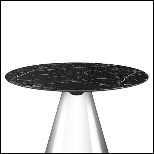 Table ronde avec plateau rond en marbre noir 162-Warhead