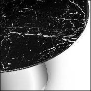 Table ronde avec plateau rond en marbre noir 162-Warhead