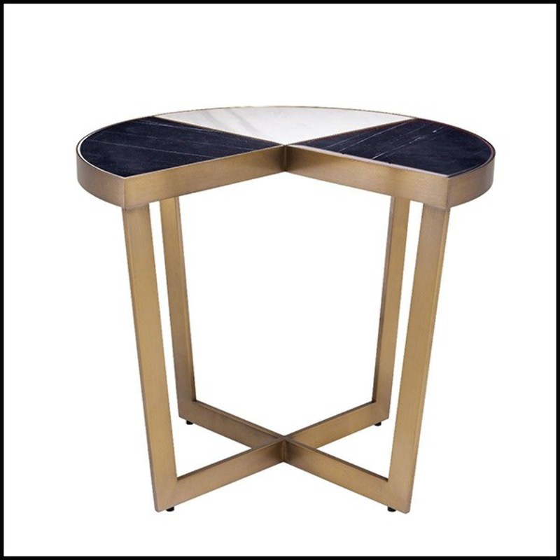 Side Table in stainless steel in brushed brass finish 24-Turino