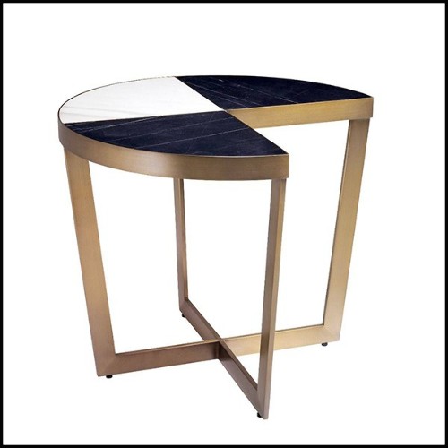 Table d'appoint en acier inoxydable finition laiton brossé 24-Turino