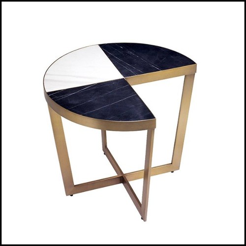 Side Table in stainless steel in brushed brass finish 24-Turino