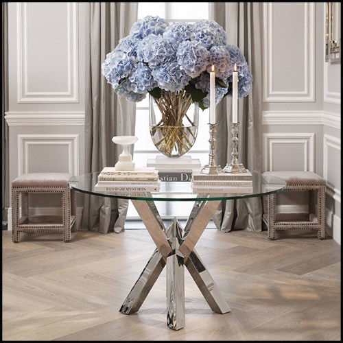 Dining Table in polished stainless steel 24-Triumph Steel
