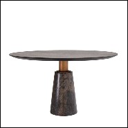 Table de repas en acier inoxydable et pied en marbre 24-Genova