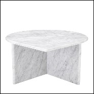 Coffee table in solid white marble 24-Naples Set of 3