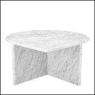 Table basse en marbre massif blanc 24-Naples Set of 3