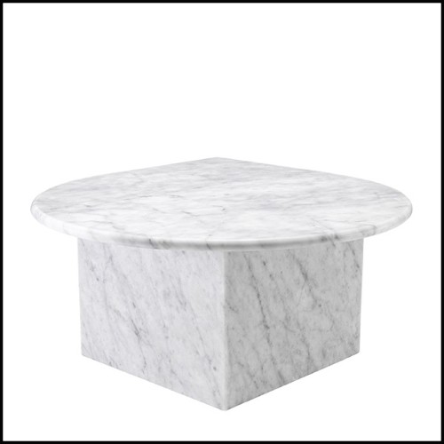 Coffee table in solid white marble 24-Naples Set of 3