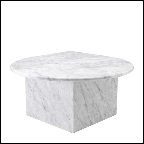 Table basse en marbre massif blanc 24-Naples Set of 3