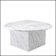 Coffee table in solid white marble 24-Naples Set of 3