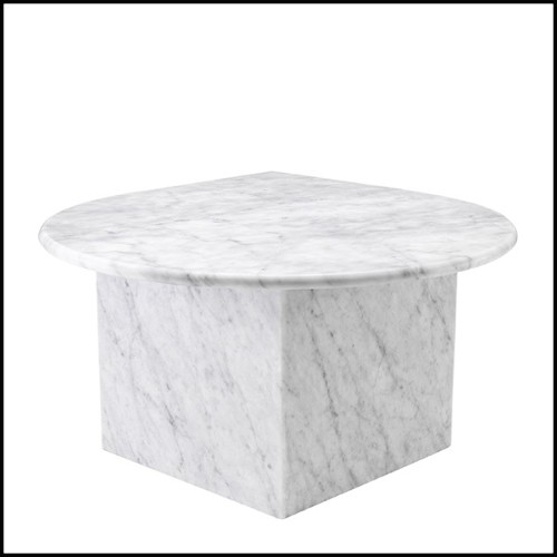 Table basse en marbre massif blanc 24-Naples Set of 3