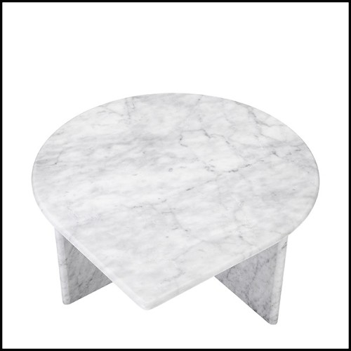 Coffee table in solid white marble 24-Naples Set of 3