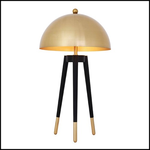 Table Lamp in gold finish and black legs 24-Coyote