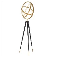 Floor Lamp in antique brass finish and legs in black finish 24-Cassini