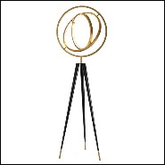 Lampadaire en laiton finition antique et pieds finition noir 24-Cassini