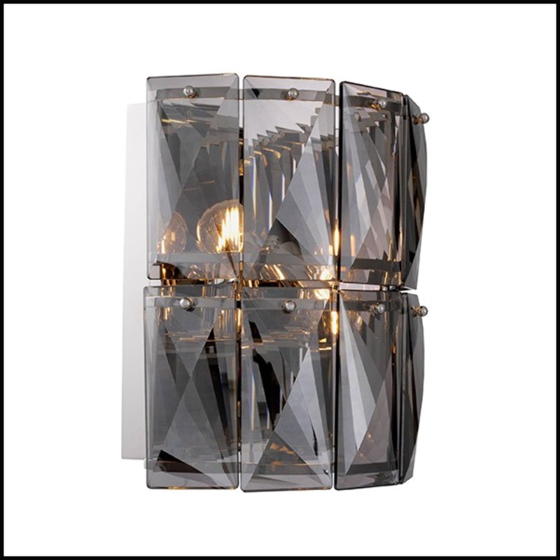 Wall Lamp in nickel finish and crystal glass 24-Amazone