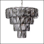 Chandelier in nickel finish and crystal glass 24-Amazone S