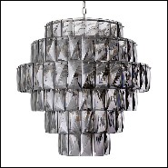 Chandelier in nickel finish and crystal glass 24-Amazone L
