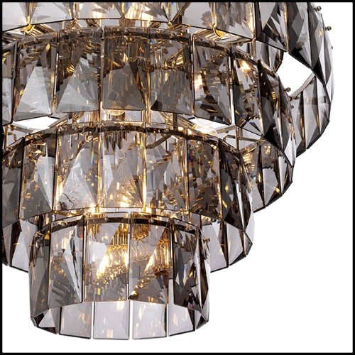 Chandelier in nickel finish and crystal glass 24-Amazone L