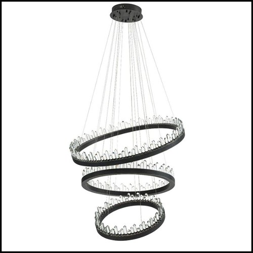 Chandelier in bronze finish and crystal glass 24-Randall