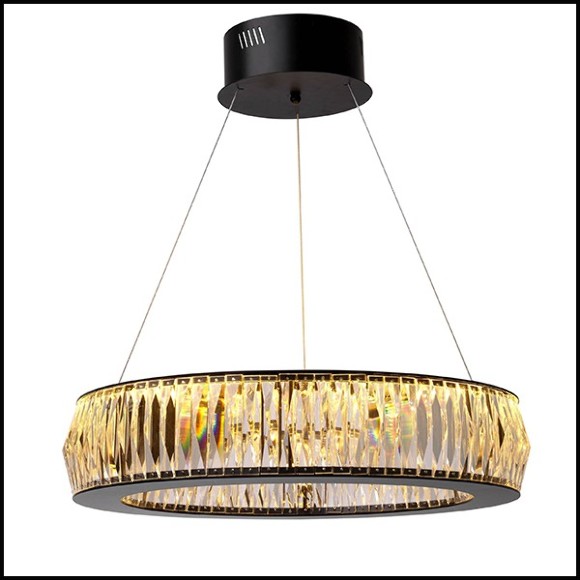 Chandelier in black finish and crystal glass 24-Vancouver S