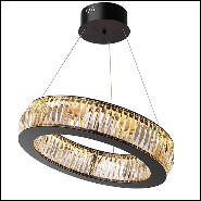 Chandelier in black finish and crystal glass 24-Vancouver S