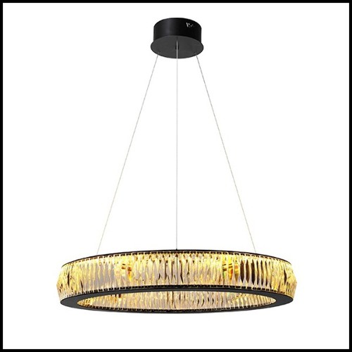 Chandelier in black finish and crystal glass 24-Vancouver L